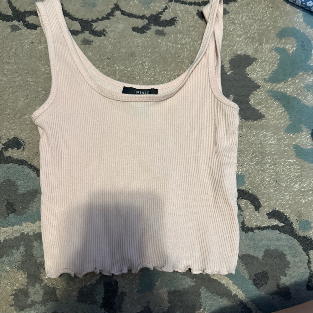 Forever 21 Ribbed Tank Top in Light Pink